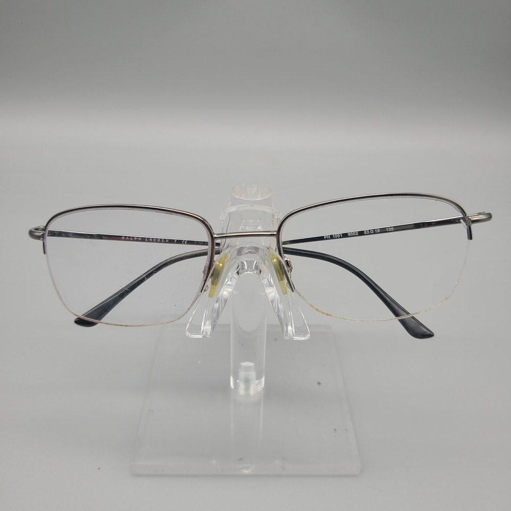 Ralph Lauren PH 1001 9002 Gunmetal Silver Semi Rimless Eyeglass Frames 53-19-135